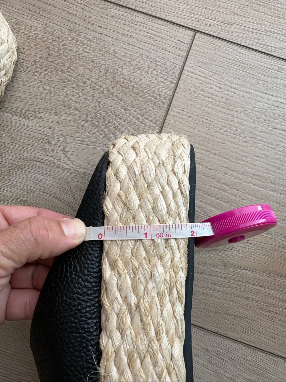 INTENTIONALLY BLANK Black Leather Platform Espadrille Mule